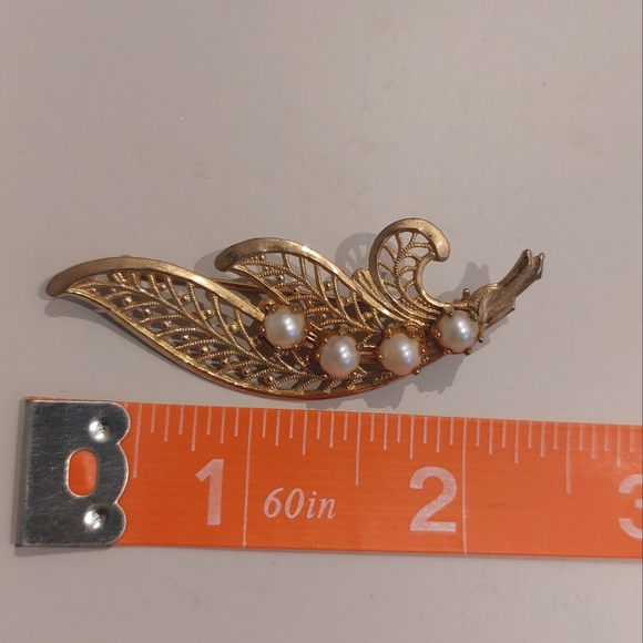 Bundle of 3 Vintage leaf brooches circa 1960's - Picture 5 of 5